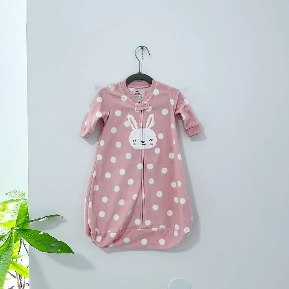 Carter's Baby Girl's Bunny Wearable SleepSack Blanket Size Medium 0-3 Months